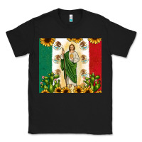 Black San Judas with Mexican Flag Classic Tee - JahusDesignShop