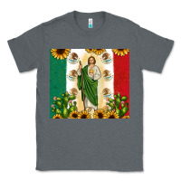 Charcoal Heather San Judas with Mexican Flag Classic Tee - JahusDesignShop
