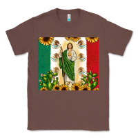 Chestnut San Judas with Mexican Flag Classic Tee - JahusDesignShop