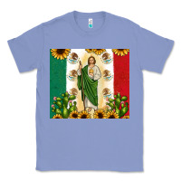 Colony Blue San Judas with Mexican Flag Classic Tee - JahusDesignShop