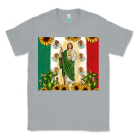 Heather Grey San Judas with Mexican Flag Classic Tee - JahusDesignShop