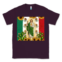 Plum San Judas with Mexican Flag Classic Tee - JahusDesignShop