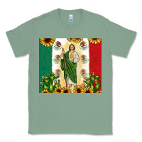 Sage San Judas with Mexican Flag Classic Tee - JahusDesignShop