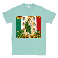 Seafoam San Judas with Mexican Flag Classic Tee - JahusDesignShop