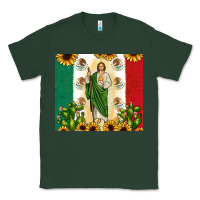 Sports Green San Judas with Mexican Flag Classic Tee - JahusDesignShop