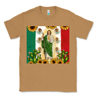 Toasted Coconut San Judas with Mexican Flag Classic Tee - JahusDesignShop