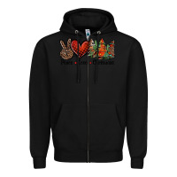 Black Peace love western christmas trees Zipper Hoodie - Jasminsmagicworld
