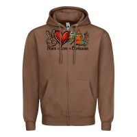 Chestnut Peace love western christmas trees Zipper Hoodie - Jasminsmagicworld