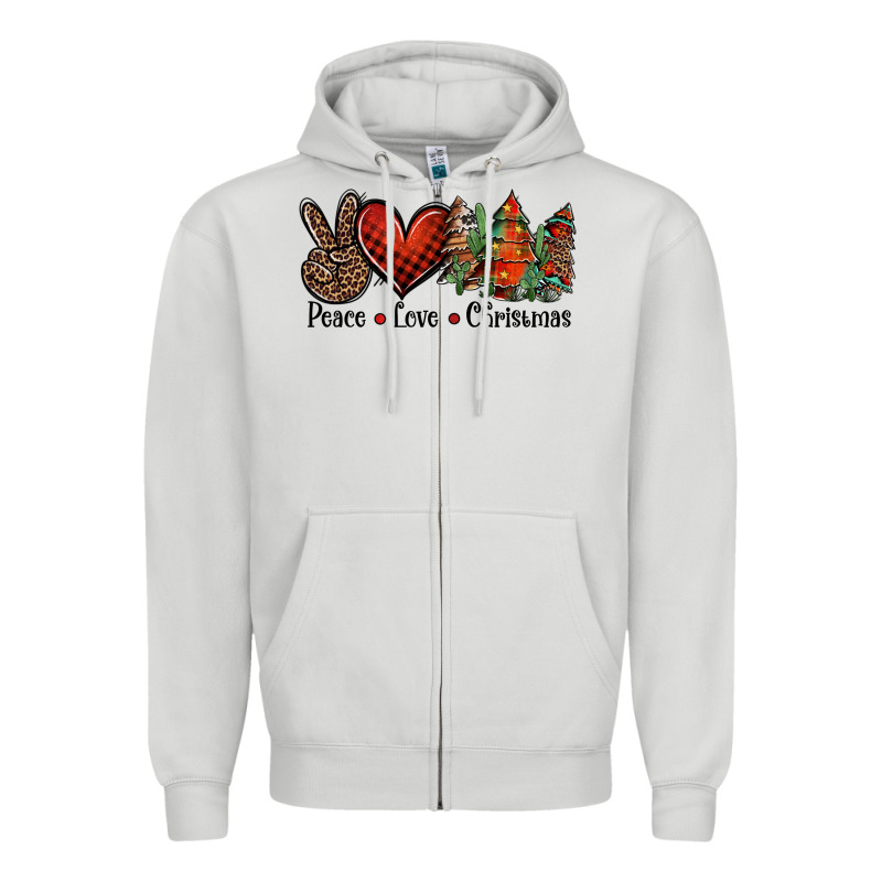Peace Love Western Christmas Trees Zipper Hoodie by Jasminsmagicworld | Teevron
