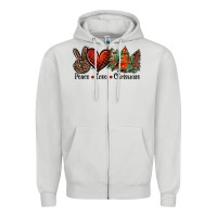 Dove Grey Peace love western christmas trees Zipper Hoodie - Jasminsmagicworld
