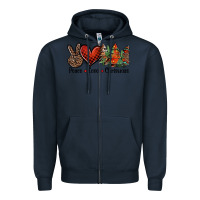 Navy Peace love western christmas trees Zipper Hoodie - Jasminsmagicworld