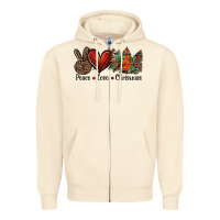 Sandshell Peace love western christmas trees Zipper Hoodie - Jasminsmagicworld