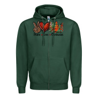 Sports Green Peace love western christmas trees Zipper Hoodie - Jasminsmagicworld