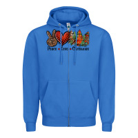 True Royal Peace love western christmas trees Zipper Hoodie - Jasminsmagicworld