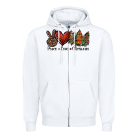White Peace love western christmas trees Zipper Hoodie - Jasminsmagicworld