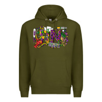 Army Green RN Registered Nurse Mardi Gras Premium Hoodie - LillyAllenDesigns