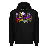 Black RN Registered Nurse Mardi Gras Premium Hoodie - LillyAllenDesigns