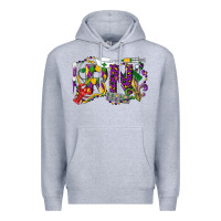 Heather Grey RN Registered Nurse Mardi Gras Premium Hoodie - LillyAllenDesigns