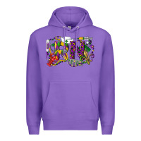 Purple RN Registered Nurse Mardi Gras Premium Hoodie - LillyAllenDesigns
