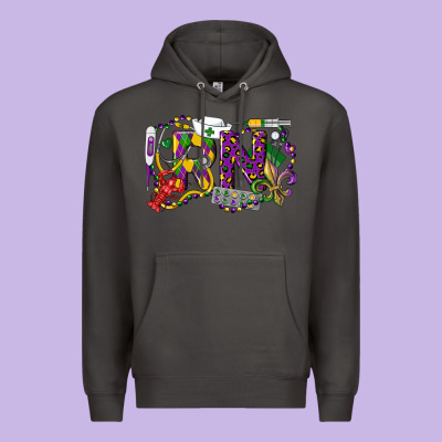 Rn Registered Nurse Mardi Gras Premium Hoodie Designed By Lillyallendesigns