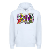 White RN Registered Nurse Mardi Gras Premium Hoodie - LillyAllenDesigns