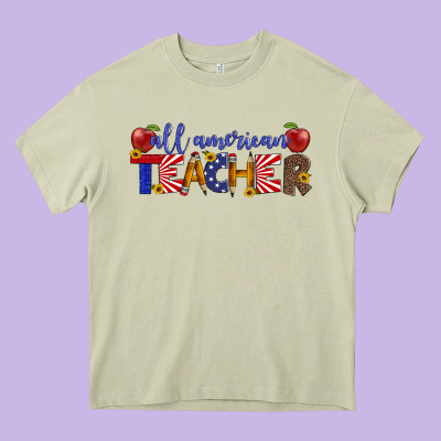 All American Teacher Heavy Core Tee Designed By Artiststas