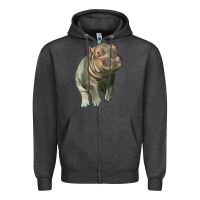 Charcoal Heather baby hippo Zipper Hoodie - LillyAllenDesigns