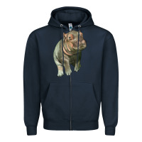 Navy baby hippo Zipper Hoodie - LillyAllenDesigns