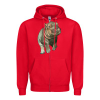Red baby hippo Zipper Hoodie - LillyAllenDesigns