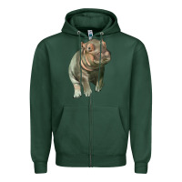 Sports Green baby hippo Zipper Hoodie - LillyAllenDesigns