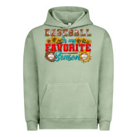 Pigment Oil Green Baseball is my favorite season Urban Hoodie - NancyCooperArtShop