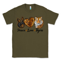 Army Green peace love tigers head Classic Tee - JahusDesignShop