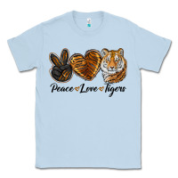Dusty Blue peace love tigers head Classic Tee - JahusDesignShop