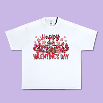 Happy Valentines Day Dog Pet Urban Heavy Tee Designed By Racoondesign
