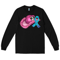 Black cowboy hat and cancer ribbon Long Sleeve Tee - AdoDesignShop
