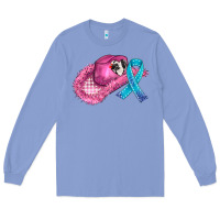Colony Blue cowboy hat and cancer ribbon Long Sleeve Tee - AdoDesignShop
