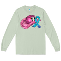 Matcha cowboy hat and cancer ribbon Long Sleeve Tee - AdoDesignShop
