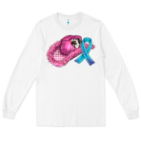 White cowboy hat and cancer ribbon Long Sleeve Tee - AdoDesignShop