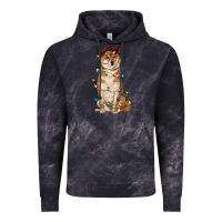 Cloud Black christmas lights shiba inu Vintage Hoodie - RanaPortraitStore