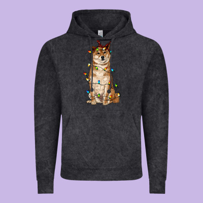 Christmas Lights Shiba Inu Vintage Hoodie Designed By Ranaportraitstore
