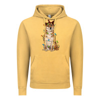 Vintage Mustard christmas lights shiba inu Vintage Hoodie - RanaPortraitStore