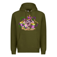 Army Green Mardi Gras pig Premium Hoodie - LillyAllenDesigns