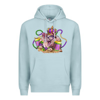 Blue Mist Mardi Gras pig Premium Hoodie - LillyAllenDesigns