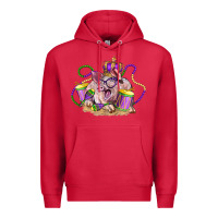 Cardinal Mardi Gras pig Premium Hoodie - LillyAllenDesigns