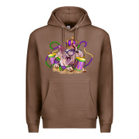 Chestnut Mardi Gras pig Premium Hoodie - LillyAllenDesigns