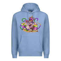 Colony Blue Mardi Gras pig Premium Hoodie - LillyAllenDesigns