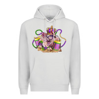 Dove Grey Mardi Gras pig Premium Hoodie - LillyAllenDesigns