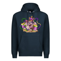Navy Mardi Gras pig Premium Hoodie - LillyAllenDesigns