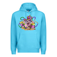 Ocean Blue Mardi Gras pig Premium Hoodie - LillyAllenDesigns