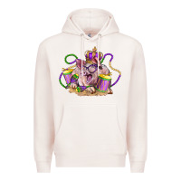 Pale Pink Mardi Gras pig Premium Hoodie - LillyAllenDesigns